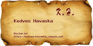Kedves Havaska névjegykártya